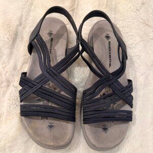 Navy Skechers Sandals- Super comfy Memory Foam